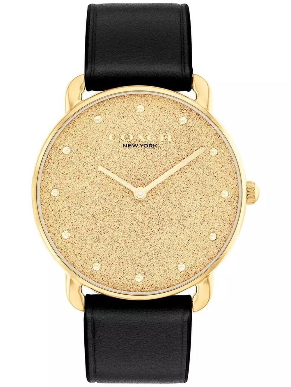 Coach Women's Elliot Black Leather Strap Watch